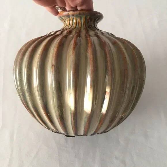 Brown Beige Round vase - Picture 2 of 4